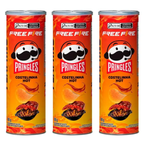 Batata Free Fire Pringles  105g - 3 Unidades
