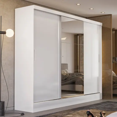 Guarda Roupa Casal 3 Portas 2 Gavetas Plata Demóbile
